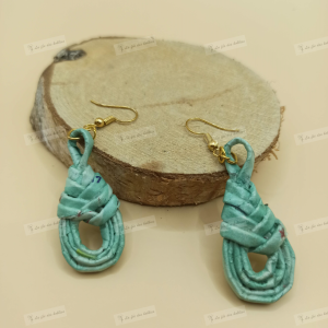 Bijoux réalisé à la main en papier recyclé, arabesque turquoise