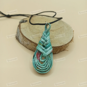 Pendentif papier arabasque tourquoise