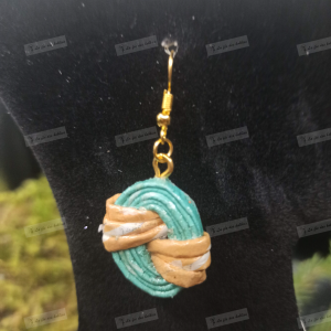 Boucles Oreilles enlacées sable et turquoise